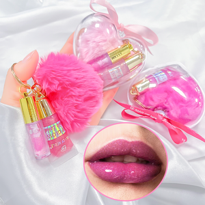 חם למכירה טבעונית ג 'ל ליפ גלוס להגדיר כדור רך כדורי עסיסיים צבע שפתיים עסיסיים צבע לב מותאם אישית - Product Image 1