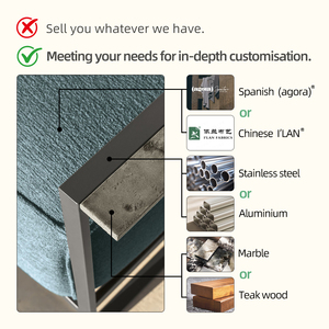 Conjunto de sofás de jardín modulares con estructura de aluminio para exteriores con cojines impermeables para hoteles - Product Image 4