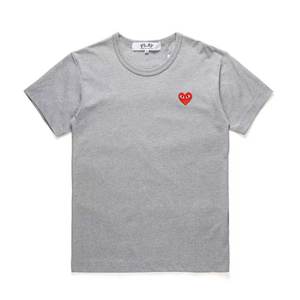 <span class=keywords><strong>Maglietta</strong></span> da donna di alta qualità in cotone girocollo ricamato <span class=keywords><strong>cuore</strong></span> <span class=keywords><strong>rosso</strong></span> stile Casual traspirante e regolare per l'estate - Product Image 4