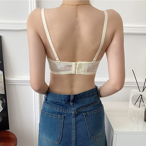 Reggiseno push-up senza spalline in pizzo da donna Wildness, bralette balconette <span class=keywords><strong>con</strong></span> <span class=keywords><strong>ferretto</strong></span> senza imbottitura, reggiseno bandeau convertibile multiuso per donna - Product Image 5