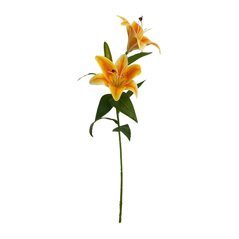 60cm Cheap Price DIY 2 Heads Long Stem Latex Real Touch Lily Artificial Flowers For Centerpieces Home