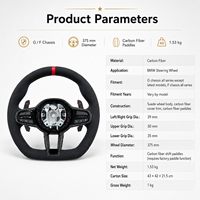 Volant en fibre de carbone 375 mm à poignée sport avec palettes de changement de vitesse, commande personnalisée pour châssis F/E – Vente directe usine