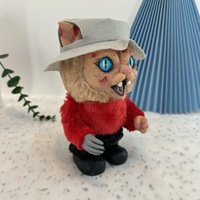 Nouvelle Poupée en Peluche Freddy Krueger & Kitty d'Halloween en Tissu Coton PP, Ornement Horreur pour Enfants de 4 à 6 Ans