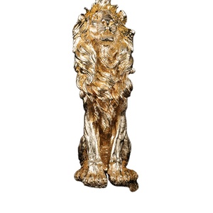 Suministro al por mayor, precio barato, León dorado, decoración interior para el hogar y exteriores, artesanía, escultura <span class=keywords><strong>de</strong></span> animales salvajes - Product Image 3