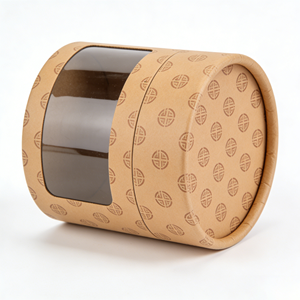 Premium Kraft Paper Cylinder Tube With Display <b>Window</b> Custom Size Box For Gift Tea Cosmetic Use - Product Image 4