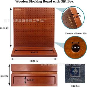 Wooden <b>Crochet</b> Board Square Pegboard With <b>Hooks</b> For DIY Yarn Crafting Desktop Use - Product Image 5