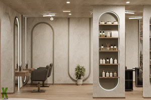 Phong cách đơn giản Salon cửa hàng màu đen và trắng phong cách thiết kế đá hàng đầu truy cập phong cách nghệ thuật Salon hiển thị tùy chỉnh - Product Image 6