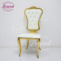 Chaises de trône empilables en métal doré de luxe pour hôtels, décoration de mariages, événements extérieurs et salons – Vente en gros