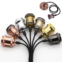 Mini suspension industrielle, câble recouvert de tissu, ensemble de cordon E27, support d'ampoule vintage, kit de câblage de lampe, lampe suspendue LED