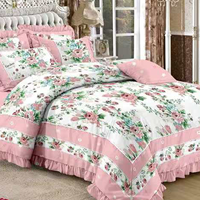 Parure de lit de luxe en polyester/coton bio imprimé tissé moderne 400TC, taille King Size, 6 pièces : 1 housse de couette, 1 drap-housse, 4 taies d'oreiller