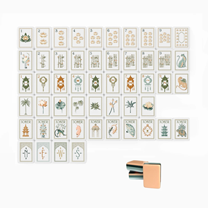 Nouvelle Collection 2026 : <span class=keywords><strong>Jeu</strong></span> de Mahjong Américain 160 Tuiles en Acrylique 4 Couches – Motif Tortue et Lotus Blanc – Édition Limitée - Product Image 4