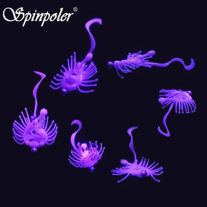 สปินโปเลอร์เหยื่อตกปลา TPR ลอยน้ำได้ใช้งานได้หลากหลายขนาด13ซม. เหยื่อหนอนเต้นยูวีเหยื่ออ่อนกลิ่นกุ้งน้ำเค็มเหยื่อปลอม - Product Image 2