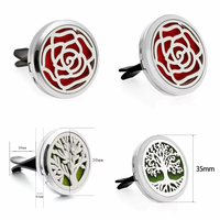 Diffuseur de voiture 30mm 35mm en acier inoxydable, clip de ventilation pour parfum et arôme, avec 10 tampons offerts