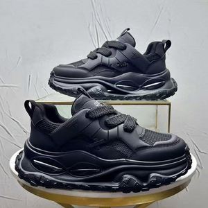 2025 New Mens Sporty Sports Running Shoes Breathable Thick Sole Air Cushion Soft Slip Resistant Zip Closure Height Increase - Product Image 2