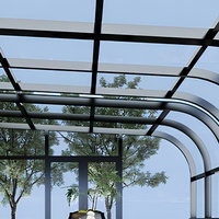 Kit de véranda moderne imperméable à toit plat, structure en aluminium, verre trempé, serre de jardin, assemblage DIY