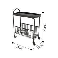 Chariot roulant à 2 niveaux, Portable et moderne, support de rangement avec roues pour hôtel, cuisine, maison