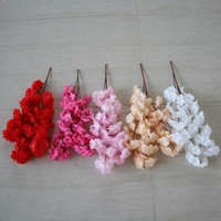 SA04 Pas Cher En Gros Japonais Blanc Rose Soie Fleur De Cerisier Tiges Faux Sakura Fleur Branche Artificielle Fleur De Cerisier Fleur