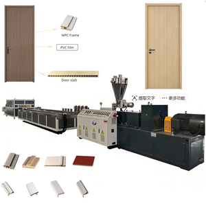 Machine d'extrusion à double vis pour portes intérieures WPC modernes, personnalisées, étanches, à grain de bois, pour hôtels, appartements, chambres et salles de bain - Product Image 1