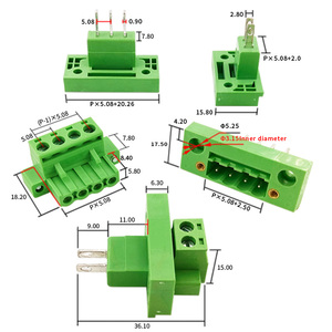 5.08mm Pitch Complete Male & Female Through-Wall Screw <b>Terminal</b> Block Set with Flange, Tool-Free Connection - Product Image 2