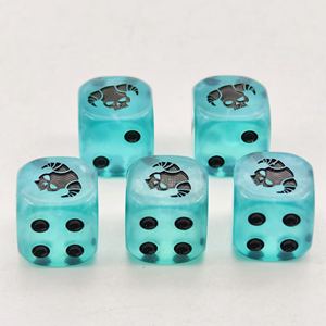 Salida de moq bajo, 5 uds., borde redondo, azul, translúcido, punta de mármol, dados personalizados, grabado de logotipo, juego de dados de resina acrílica de plástico - Product Image 5