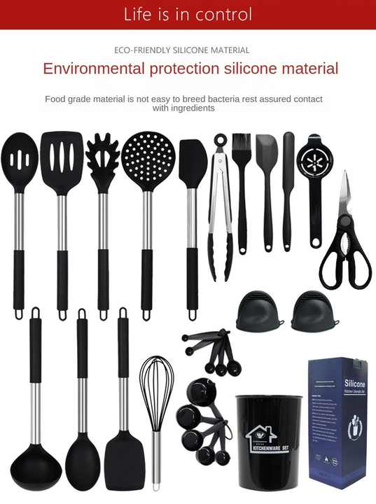 12-Piece Non-Stick Kitchen Utensils Set High-Temperature Resistant ...