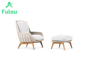 أرائك حديثة مصنوعة من خشب الساج مع حبل للفناء والمنتجعات والفناء والفناء والفناء والفنادق الخشبية - Product Image 6