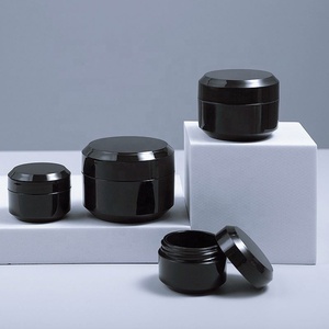 High Quality <b>Plastic</b> <b>Packaging</b> Face Cream Jar Mini Cosmetic 50 ml Jars With Lid Black Eye Cream Jar - Product Image 3