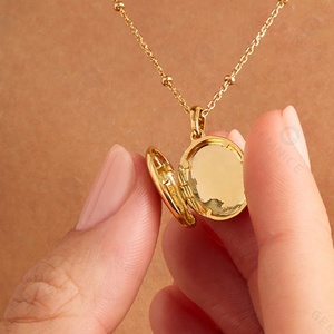 Emnel-Colgante de oro de 18 quilates para niñas, collar con medallón, moda 2023 - Product Image 5