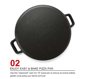 Cina fabbrica preseasoned dia35cm ghisa rotonda pizza pan - Product Image 5