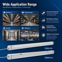 Luminaire LED Tri-Proof à haute efficacité 170LM/W, étanche et à faible consommation d'énergie, pour allées d'entrepôt et sols de production