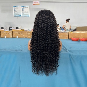 Vietnamese rauw haar ananasgolf pruik bone straight 36 inch Spaanse krul golf pruik van mensenhaar 13 bij 6 Birmees krul golf pruiken - Product Image 5