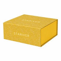Boîte cadeau magnétique pliable avec logo personnalisé, motif feuille jaune, boîte en papier rigide pliable avec fermeture magnétique pour cosmétiques et vêtements
