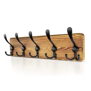 5 tri metal coat hooks new design coat rack sturdy durable wall mount wood coat racks