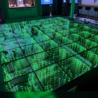 Lumières de scène de piste de danse (8 * 8ft) panneau de miroir infini en verre effet 3D LED piste de danse pour la fête de mariage (3D)