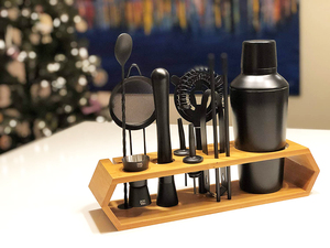 Wuyi camol Matte <span class=keywords><strong>Black</strong></span> <span class=keywords><strong>Bar</strong></span> Shaker Set 12 cái: 750ml Shaker, JIGGER, công cụ, túi nhung đứng hoàn chỉnh bartender Kit <span class=keywords><strong>Bar</strong></span> Shaker Set - Product Image 6