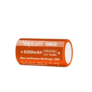 Vapcell G62 IFR32700 baterai 6200mah 30A 3.2V IFR 32700 baterai 6ah lifepo4 baterai isi ulang pk liitokala 32650 32700