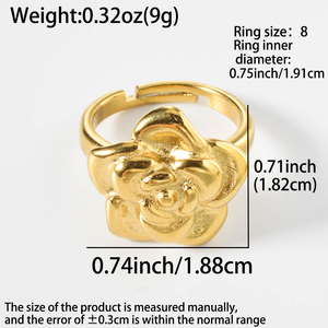 Anillos o alianzas de boda de acero inoxidable chapados en oro de 18 quilates de moda para mujer - Product Image 6