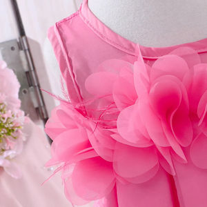 Abito a maglia con ricamo a fiori squisito per abbigliamento da bambina elegante e <span class=keywords><strong>dolce</strong></span> abito da principessa senza maniche - Product Image 4