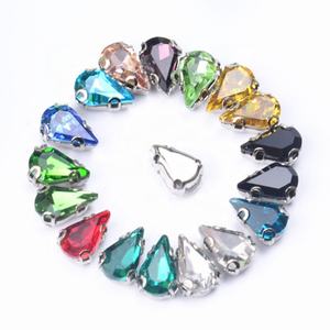 Brillante 5*8Mm lágrima cristal coser en diamantes de imitación piedra de gota de vidrio de alta calidad con 4 agujeros Diy joyería artesanal para bolsas de ropa - Product Image 2