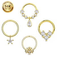 Dernier design TOPOSH Bijoux de piercing Anneaux segmentés en or 14 carats Bijoux d'oreille Anneau de nez