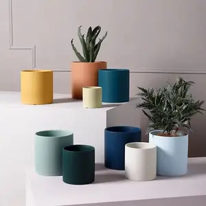 Vendita calda personalizzata di varie dimensioni nordico moderno smaltato succulento fioriera vasi di piante in ceramica vaso di fiori da interno