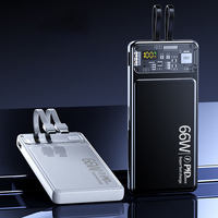 Batterie externe de charge ultra-rapide en gros, 10000mAh/20000mAh avec câble intégré, logo personnalisé gratuit