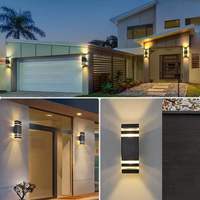 Lampes murales LED d'extérieur modernes et minimalistes pour chambre, balcon et terrasse - Matériau ABS Température de couleur 3000K-6500K