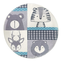 Karpet Bermain Anak Motif Hewan, Karpet Lantai Lembut Bahan Kasmir Imitasi untuk Kamar Bayi, Sofa, Alas Kursi Komputer
