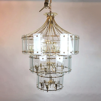Lustre en verre à 3 niveaux de style Mid-Century Modern, grand luminaire suspendu en forme de tour pour club, escalier, salon, salle à manger, villa, décoration