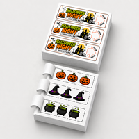 Cartes à déchirer personnalisées à trois fenêtres, thème Halloween, en papier haute opacité, pour tirage de prix instantané