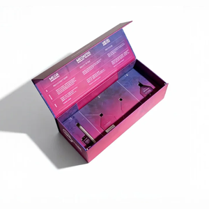 Caja de Regalo de Papel Rígido Impresa en Degradado de Púrpura Premium, Diseño con Tapa Abatible y Divisores para Suplementos para la Salud Intestinal y Kits de Bienestar - Product Image 5