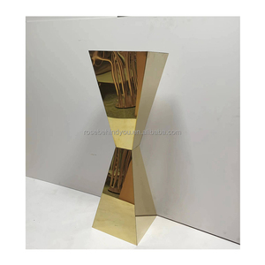 Đám cưới vàng thép không gỉ plinths hoa đứng Bảng trang trí phụ kiện đám cưới centerpieces - Product Image 1
