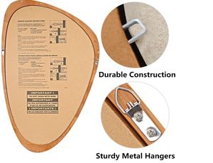 Espejo asimétrico, espejo de pared de madera irregular decorativo para dormitorio sala de estar pasillo de entrada, decoración moderna de mediados de siglo - Product Image 5