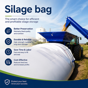 Bolsa de Silo Negra y Blanca, Bolsa de Almacenamiento de Silo de Plástico de Alta Resistencia a los Rayos UV para Alimento de Animales de Granja - Product Image 3